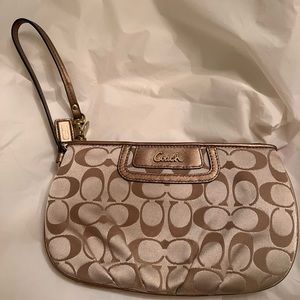 Coach Gold Metallic Clutch wristlet